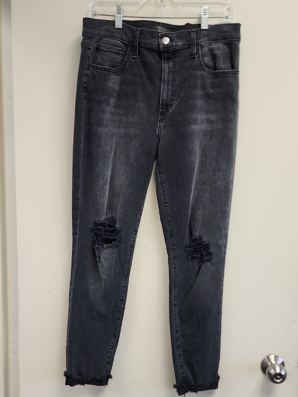 Joe's Black Distressed Skinny Jeans Raw Hem Size 31 NWT